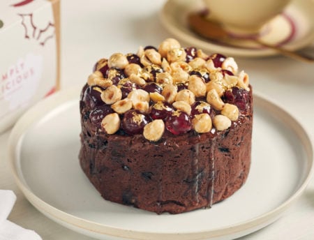 5" Chocolate Cherry and Hazelnut Christmas Cake in a Gift Box