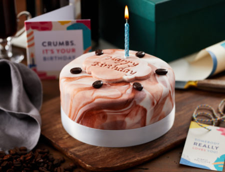 Marble Iced Coffee Birthday Cake in a Gift Box